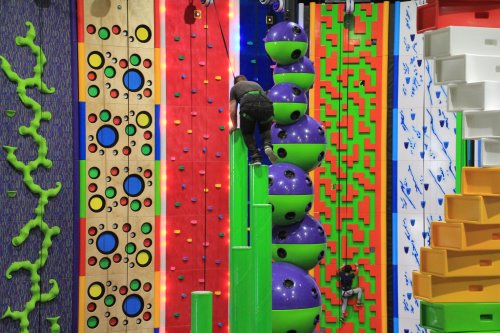 Wall climbing walls at Clip 'N Climb, Phillip Island.