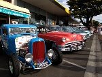 Vintage cars on display at Kustom Nats, Cowes