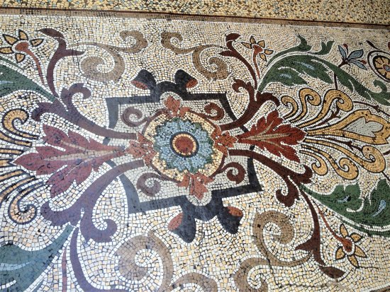 Mosaic tiled floor in the Block Arcade, Melbourne. Mosaic tiling in Block Arcade, Melbourne