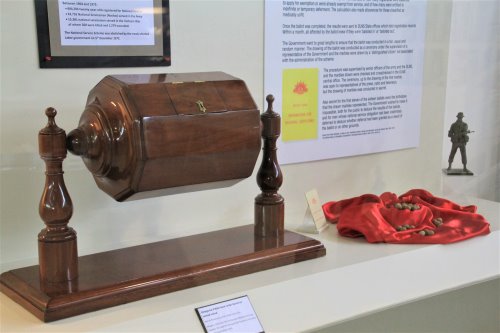 The National Service Ballot Barrel and Marbles used in Australia for conscription for the Vietnam War.
