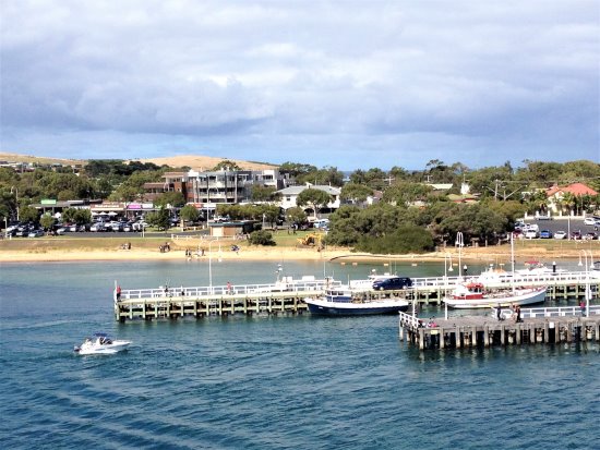 San Remo Jetty with township behind.
