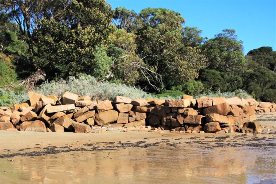 Remains of the old pink granite quarry at Cape Woolamai, Phillip Island