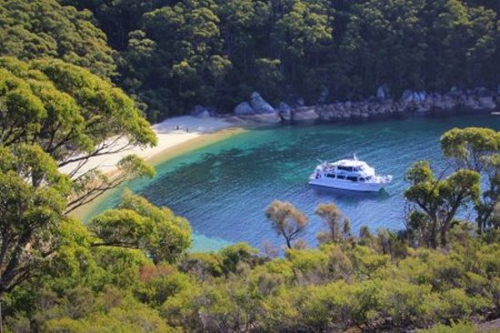 Kasey Lee, of Wildlife Coast Cruises, at Refuge Cove, Wilsons Promontory