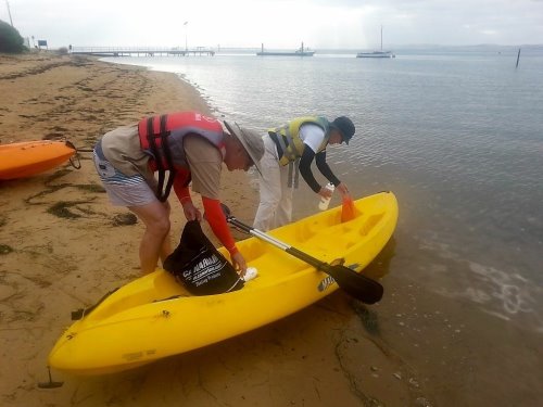 Preparing to kayak to Rhyll Inlet with Outthere Outdoor Activities, Phillip Island
