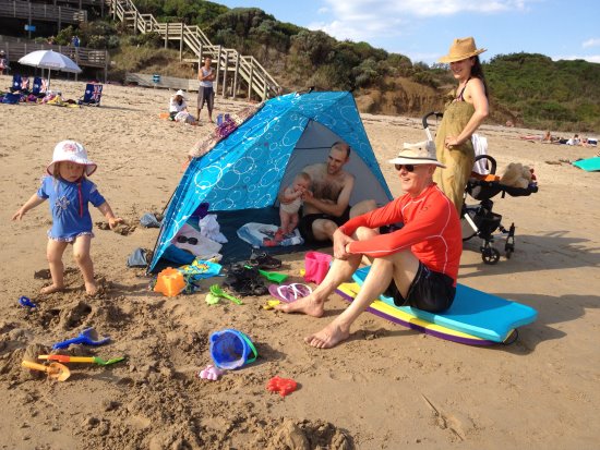 A family enjoying the beach, Phillip Island