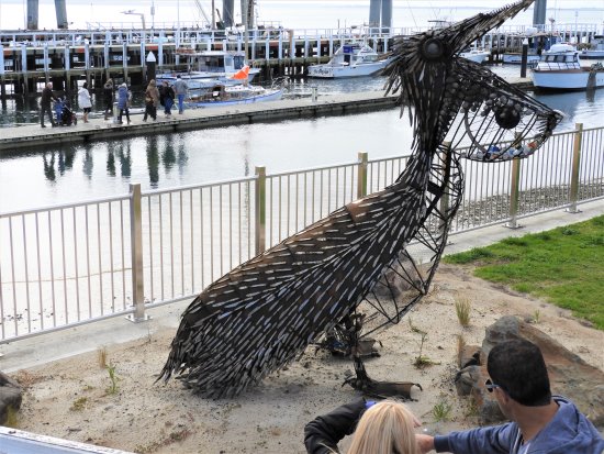 Sculpture of pelican at San Remo, Victoria