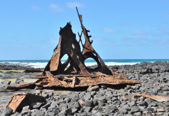 Wreckage of the SS Speke lying on the rock shelf near Kitty Miller Bay, Phillip Island
