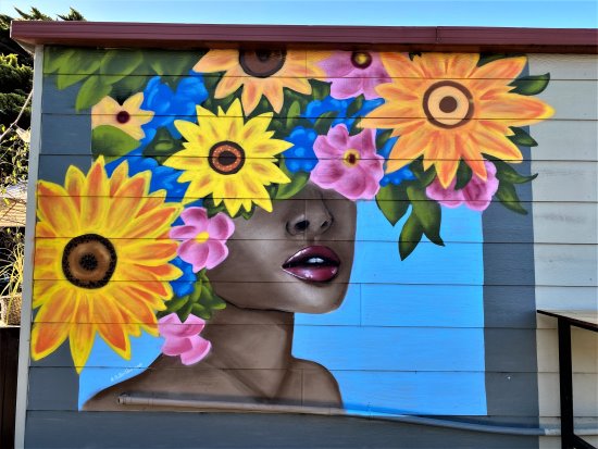 Mural by Phillip Island Murals at Fig and Olive Restaurant, Cowes.