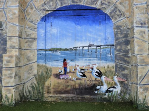 Part of the mural at St Philips Parish Hall, Thompson Avenue, Cowes
