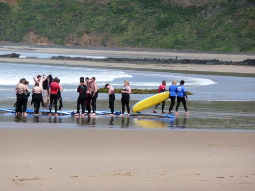 Surfing lesson at Smiths Beach, Phillip Island