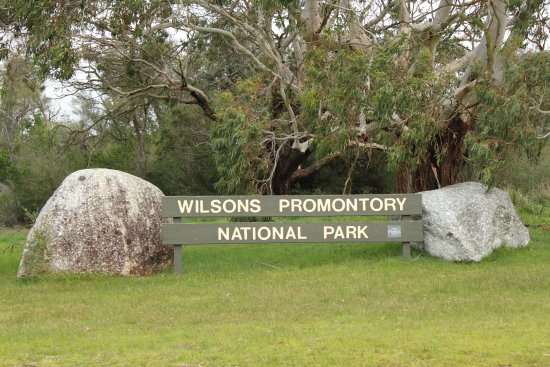 Sign at entrance gate to Wilsons Promontory, Victoria