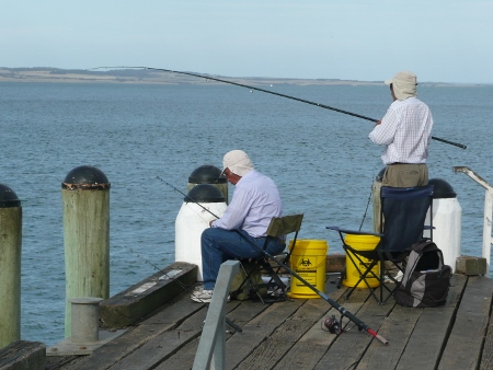 Fishermen on Cowes Jetty, Phillip Island